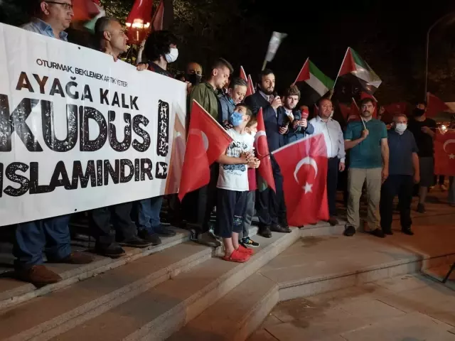 Sivil toplum kuruluşlarından İsrail Büyükelçiliği önünde protesto