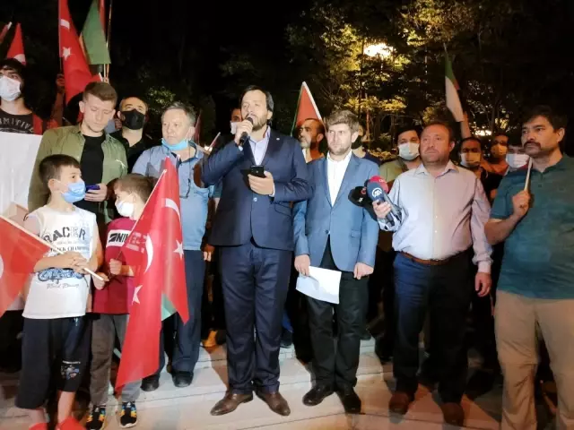 Sivil toplum kuruluşlarından İsrail Büyükelçiliği önünde protesto