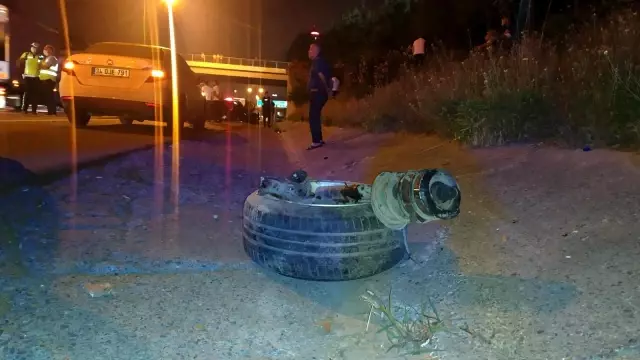 TEM Otoyolu'nda kontrolden çıkarak ağaçlık alana dalan otomobil takla attı: 1 yaralı