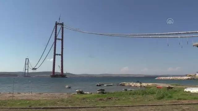 ÇANAKKALE - '1915 Çanakkale Köprüsü'nün tabliye montaj çalışmaları devam ediyor ÇANAKKALE - '1915 Çanakkale Köprüsü'nün tabliye montaj çalışmaları devam ediyor