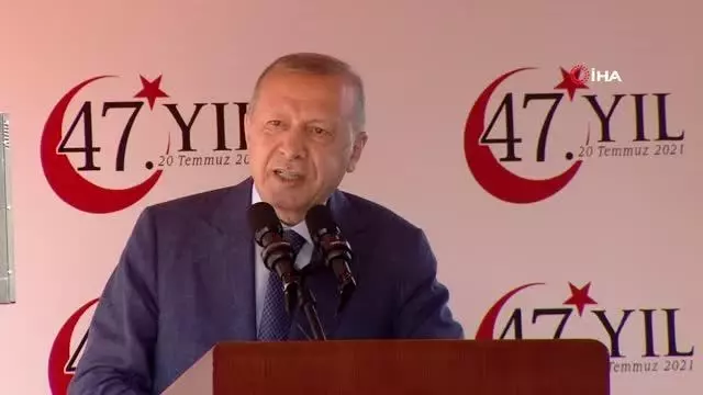 Cumhurbaşkanı Recep Tayyip Erdoğan KKTC'de 20 Temmuz Barış ve Özgürlük Bayramı töreninde yaptığı açıklamada, 'Ülkelerimizi tek taraflı kararla...