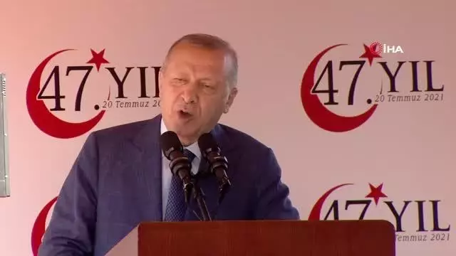 Cumhurbaşkanı Recep Tayyip Erdoğan KKTC'de 20 Temmuz Barış ve Özgürlük Bayramı töreninde yaptığı açıklamada, 'Ülkelerimizi tek taraflı kararla...