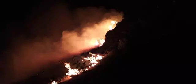 Elazığ'daki örtü yangını rüzgarın etkisiyle yeniden alevlendi