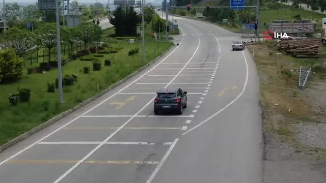 Giresun'da kaza anı drone ile görüntülendi