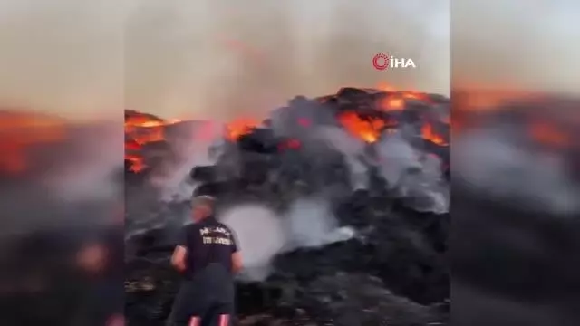 Haymana'da 5 bin balya saman yanarak kül oldu