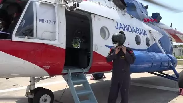 JANDARMA'DAN HELİKOPTERLİ TRAFİK DENETİMİ