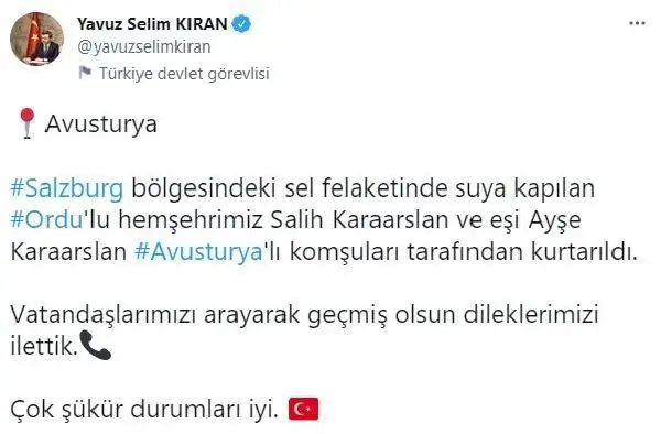 Karaaslan çiftine ve onları kurtaran Eisenmann'a geçmiş olsun ziyareti
