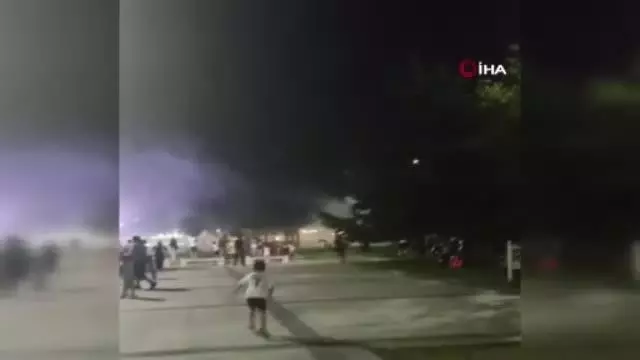 Küçükçekmece'de göl kenarında havai fişek dehşeti