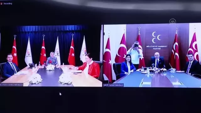 AK Parti ile MHP heyetleri video konferans aracılığıyla bayramlaştı