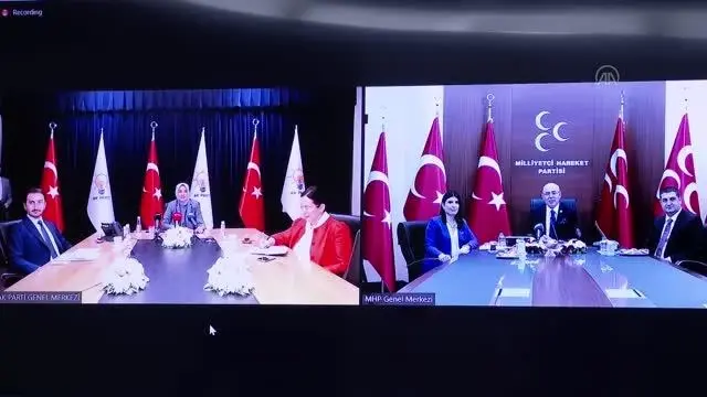AK Parti ile MHP heyetleri video konferans aracılığıyla bayramlaştı