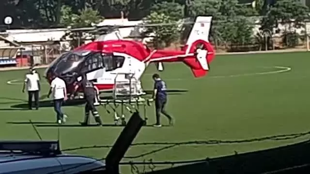 Ambulans helikopter yeni doğan bebek için havalandı Ambulans helikopter yeni doğan bebek için havalandı