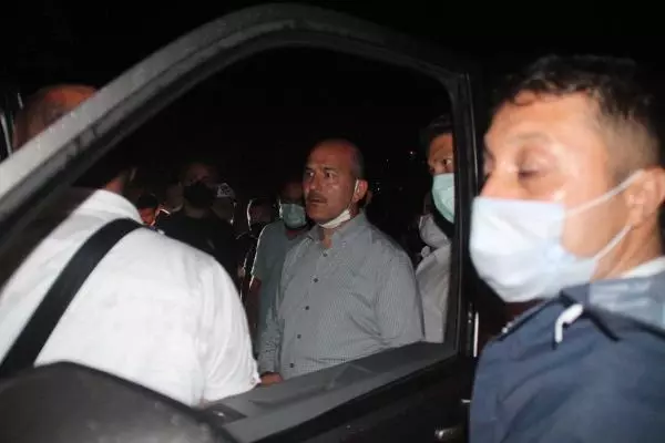 İçişleri Bakanı Süleyman Soylu, Güneysu ilçesinde incelemelerde bulundu