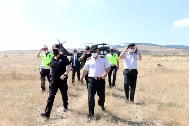 Eskişehir'de helikopter destekli trafik denetimi