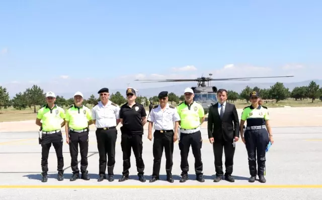 Eskişehir'de helikopter destekli trafik denetimi
