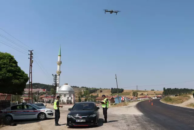 Havza'da jandarma ekipleri drone destekli uygulama yaptı