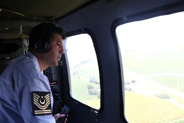 Kahramanmaraş'ta helikopter ile havadan trafik denetimi