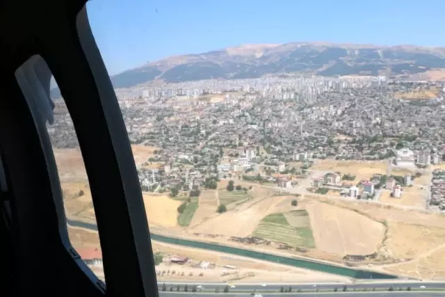 Kahramanmaraş'ta helikopter ile havadan trafik denetimi