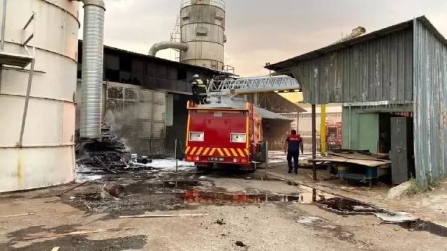 Kontrplak fabrikasında çıkan yangın korkuttu