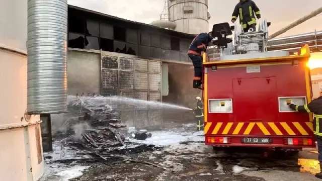 Kontrplak fabrikasında çıkan yangın korkuttu