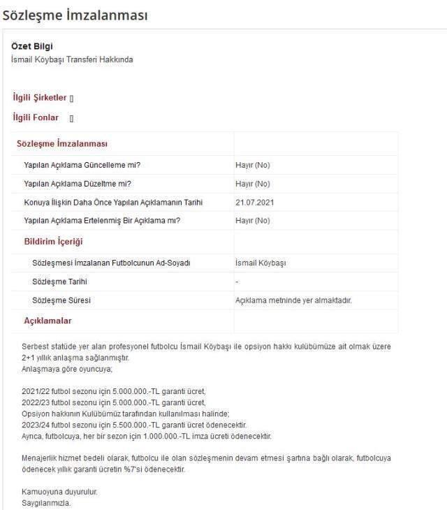 Trabzonspor'a imza atan İsmail Köybaşı'nın kazancı dudak uçuklattı Trabzonspor'a imza atan İsmail Köybaşı'nın kazancı dudak uçuklattı