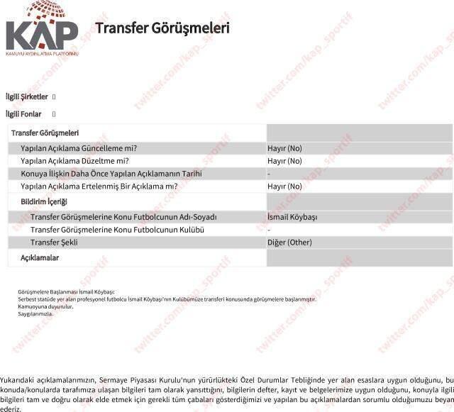 Trabzonspor, İsmail Köybaşı transferini resmen duyurdu Trabzonspor, İsmail Köybaşı transferini resmen duyurdu