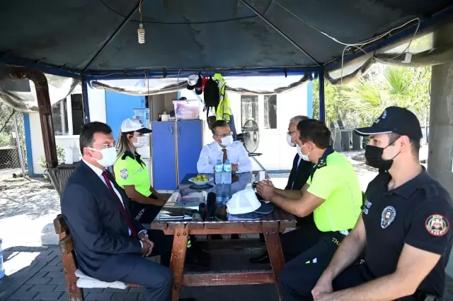 Vali Aksoy trafik denetimine katıldı