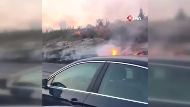 Adana'da seyir halindeki otobüs alev alev yandı