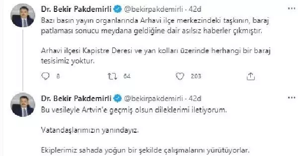 Bakanı Pakdemirli, Kapistre Deresi ve yan kolları üzerinde herhangi bir baraj tesisinin olmadığını bildirdi Bakanı Pakdemirli, Kapistre Deresi ve yan kolları üzerinde herhangi bir baraj tesisinin olmadığını bildirdi