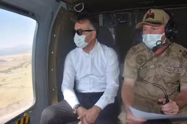 BİTLİS VALİSİ ÇAĞATAY, HELİKOPTERLE TRAFİK DENETİMİNE KATILDI
