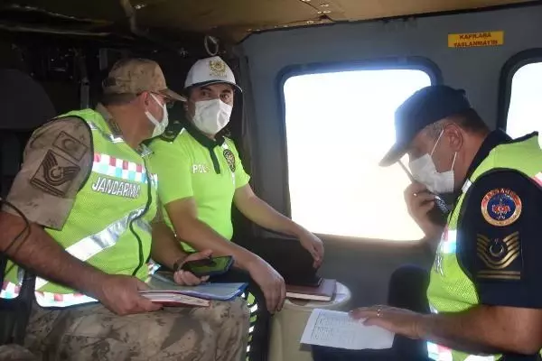 BİTLİS VALİSİ ÇAĞATAY, HELİKOPTERLE TRAFİK DENETİMİNE KATILDI