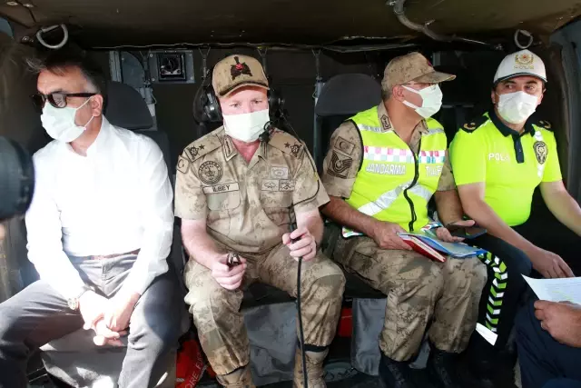 Vali Oktay Çağatay, helikopterle trafik denetimi yaptı