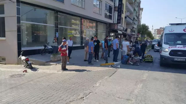 Çine'de 14 yaşındaki çocuğun kullandığı motosiklet bisikletle çarpıştı: 2 yaralı