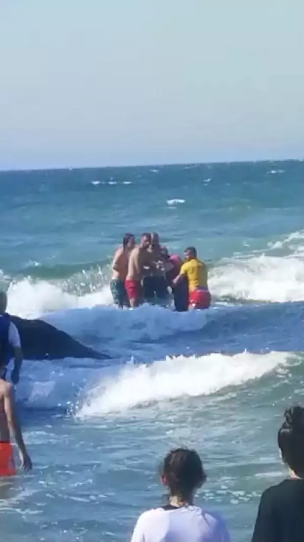 Son dakika... DALGALARA KAPILAN 2 KİŞİYİ CANKURTARANLAR KURTARDI; O ANLAR KAMERADA
