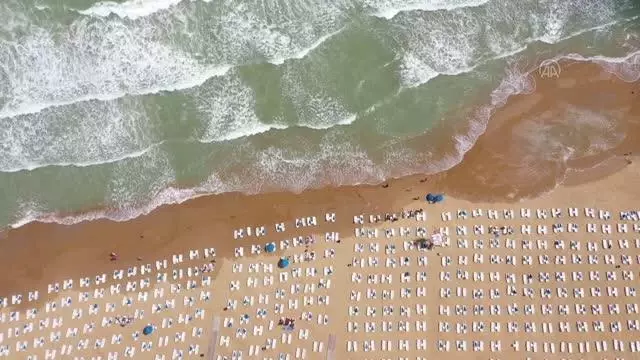 (Drone) - Kurban bayramının 3. gününde Gümüşdere plajı boş kaldı (Drone) - Kurban bayramının 3. gününde Gümüşdere plajı boş kaldı
