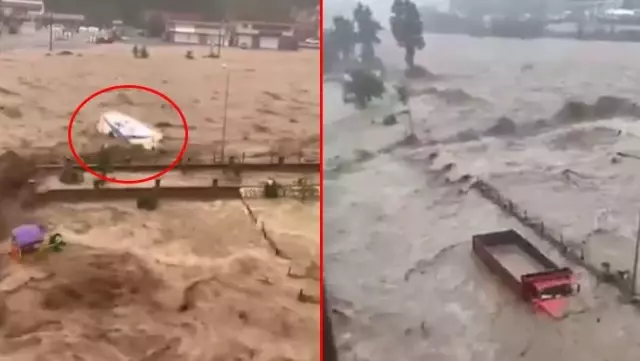 Bayram zehir oldu! Felaketi yaşayan Doğu Karadeniz'de araçlar böyle sürüklendi Bayram zehir oldu! Felaketi yaşayan Doğu Karadeniz'de araçlar böyle sürüklendi