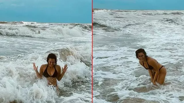 Hande Doğandemir'in dalgalarla imtihanı! Eğlenceli hallerine beğeni yağıyor Hande Doğandemir'in dalgalarla imtihanı! Eğlenceli hallerine beğeni yağıyor
