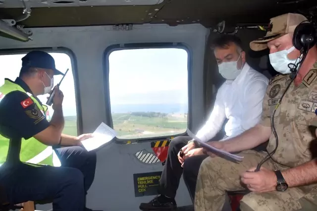 Vali Oktay Çağatay, helikopterle trafik denetimi yaptı