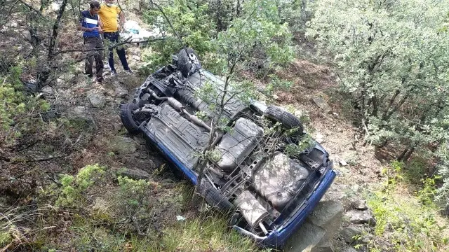 Kontrolden çıkan otomobil uçuruma yuvarlandı: 6 yaralı