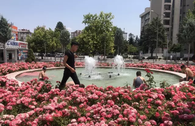 Son dakika haberleri... Sıcaktan bunalan çocuklar süs havuzlarına giriyor