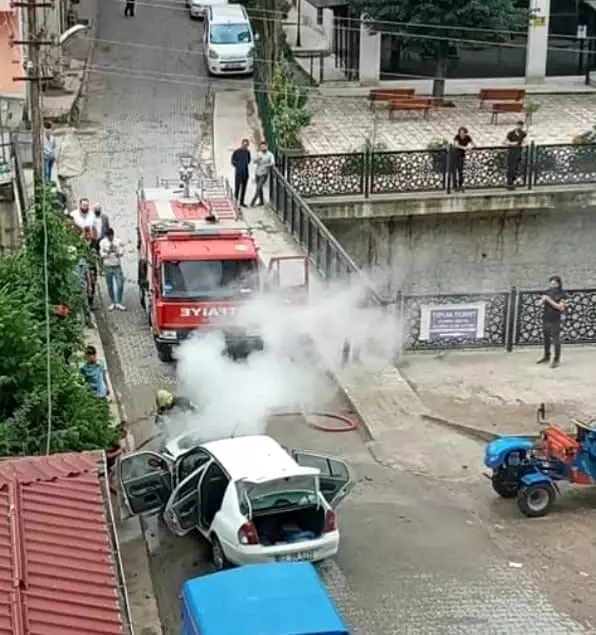 Ordu'da araç yangını