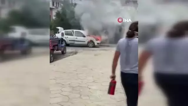 Ordu'da araç yangını