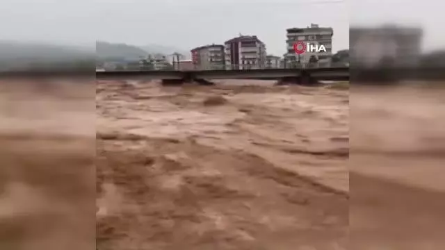 Rize'de şiddetli sağanak yağış etkili oldu