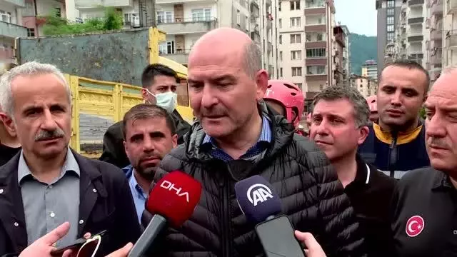 Soylu: '(Arhavi'deki sele patlayan barajın neden olduğu iddiaları) Herhangi bir baraj patlaması yok'