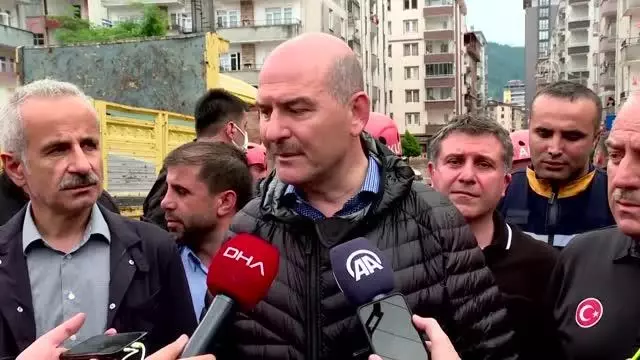 Soylu: '(Arhavi'deki sele patlayan barajın neden olduğu iddiaları) Herhangi bir baraj patlaması yok'