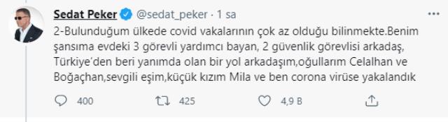 Suç örgütü lideri Sedat Peker iddiaları doğruladı: Tüm aile koronavirüse yakalandık, hastalığım ağır geçiyor