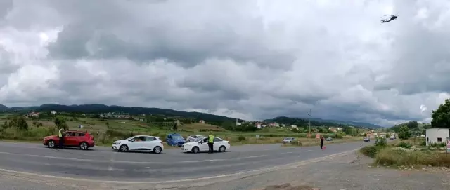 Zonguldak'ta bayram trafiği havadan denetlendi