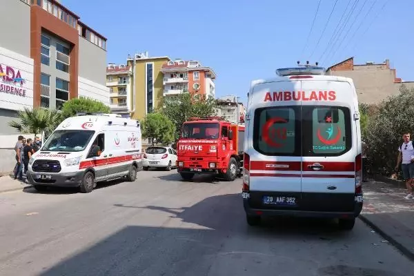 5'İNCİ KATTAKİ DAİRESİNDE ÇIKAN YANGINDA, ALT KATA SARKARAK KURTULDU