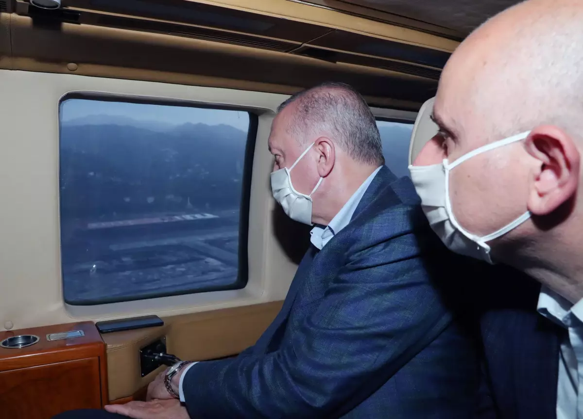 Son dakika haber! Cumhurbaşkanı Erdoğan, Rize-Artvin Havalimanını havadan inceledi