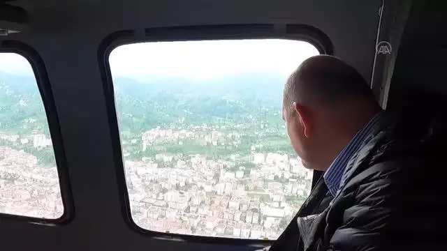 Son dakika! İçişleri Bakanı Soylu, selin etkili olduğu alanları havadan inceledi