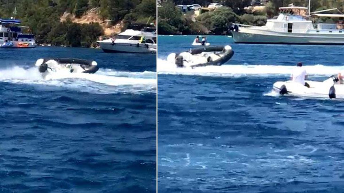 Bodrum'da facianın eşiğinden dönüldü! Kaptansız kalıp daireler çizen bot karaya vurdu